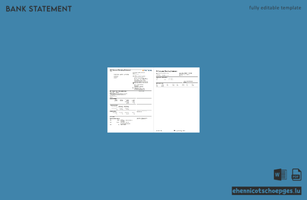 Kontoauszug der PNC Bank (USA), Word-Dokument, 2 Seiten, Beispielvorschau